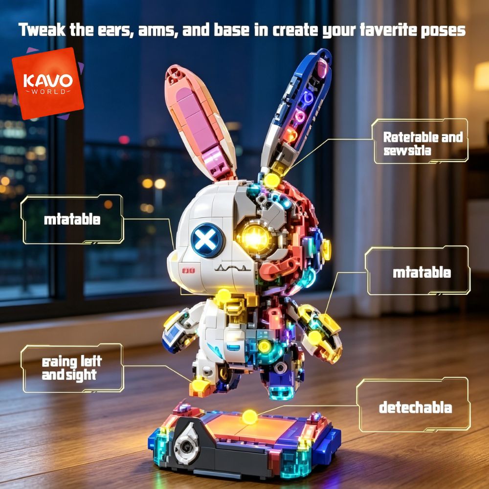KAVOWORLD 1377ピース ロボットウサギ 組み立て - Desk Setup Kit のレビューと価格