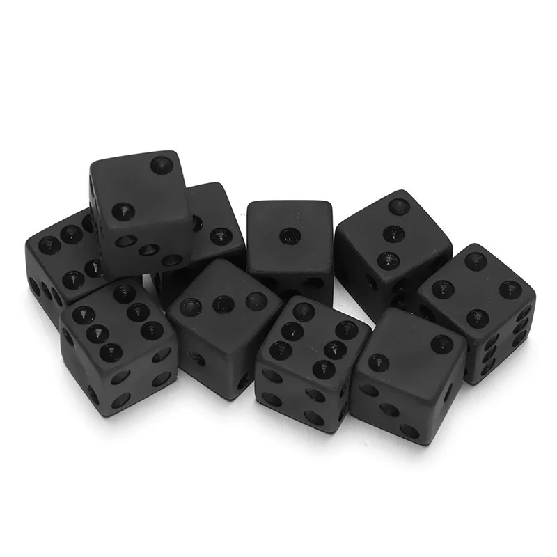 7 ピース/ロットマットブラックサイコロセット D4 D6  - Desk Setup Black のレビューと価格