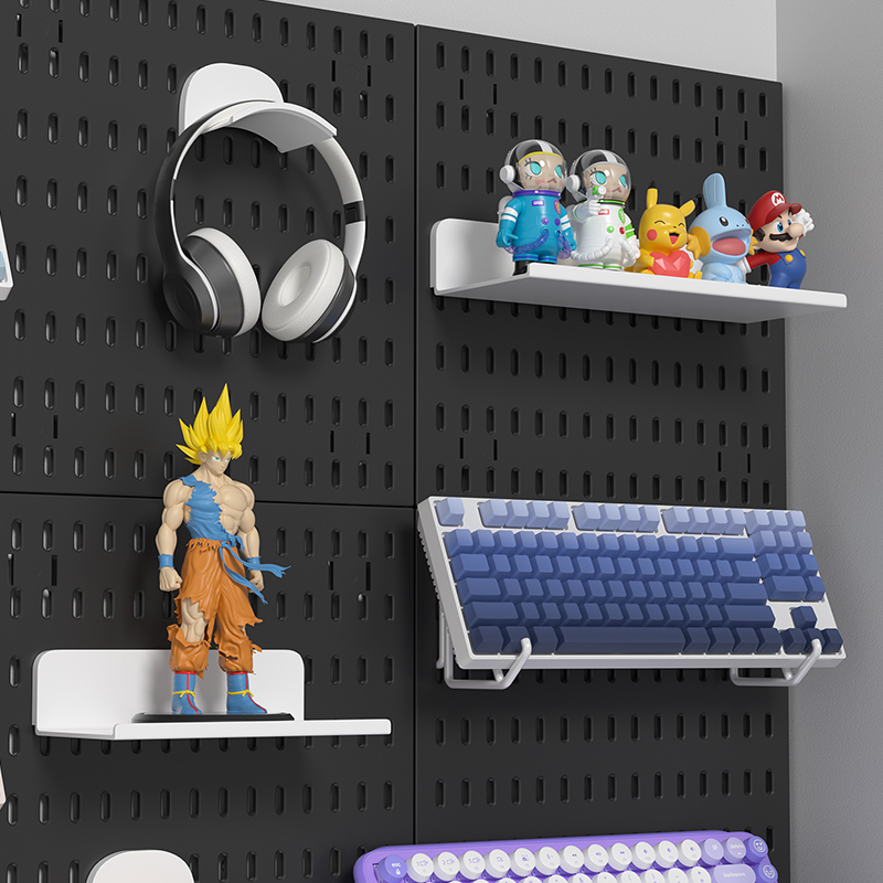 ゲーミングギアペグボード: 壁掛け、パンチなし、書斎/ゲーム - Desk Setup Kit のレビューと価格