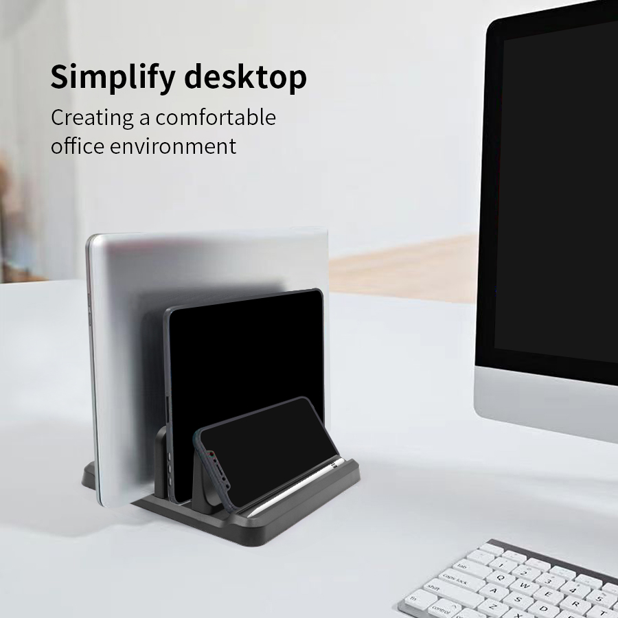 垂直ラップトップスタンドプラスチックポータブルタブレット/M - Desk Setup Mac のレビューと価格