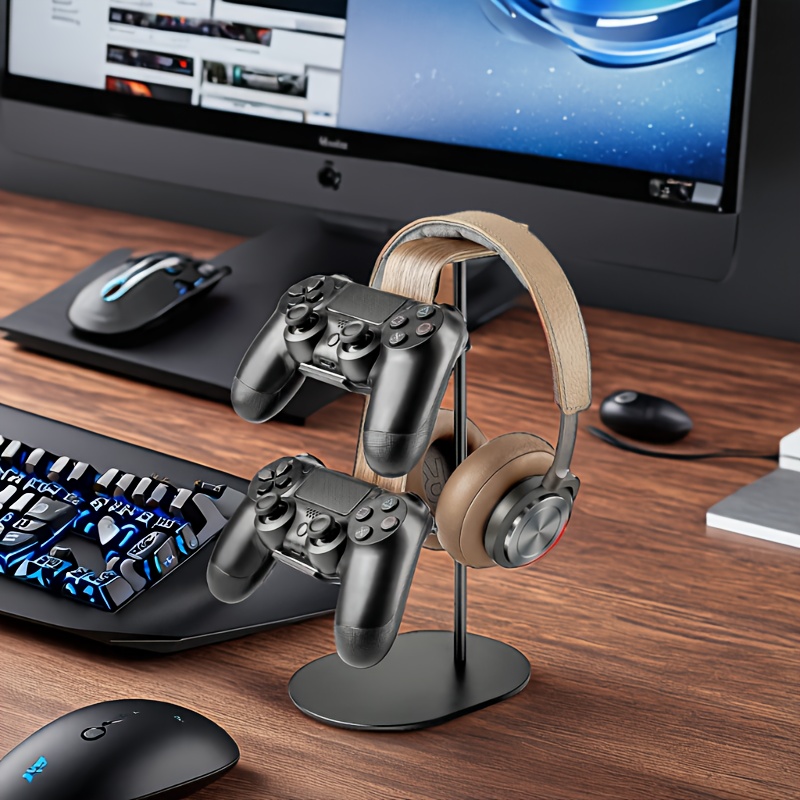 木製コントローラー＆ヘッドセットホルダー、PS5 PS4 X - Gaming Setup Desk のレビューと価格