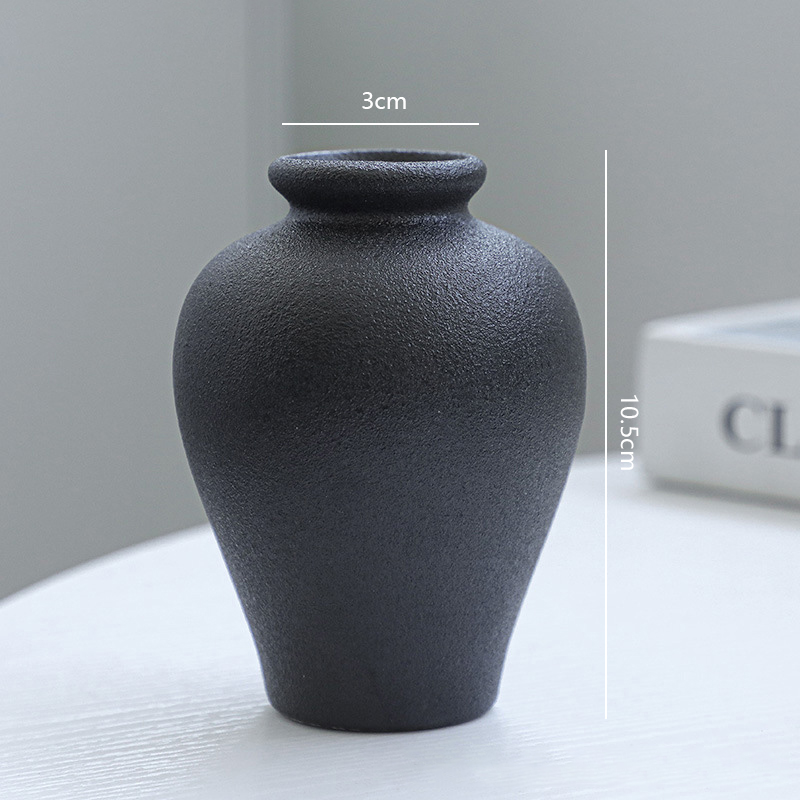 5個セット ブラックセラミック花瓶セット モダンミニマリスト - Desk Setup Black のレビューと価格