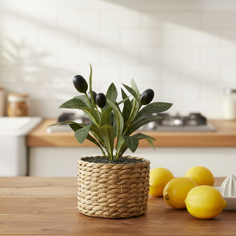 人工植物 ポケットオリーブツリー プラスチック製フェイク植物 - Desk Setup Shelves のレビューと価格