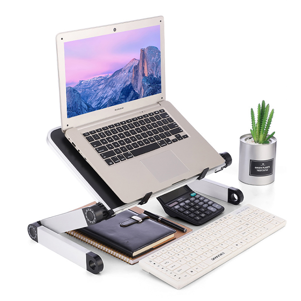 調節可能なラップトップデスクスタンドポータブルアルミ人間工学 - Desk Setup Pc のレビューと価格