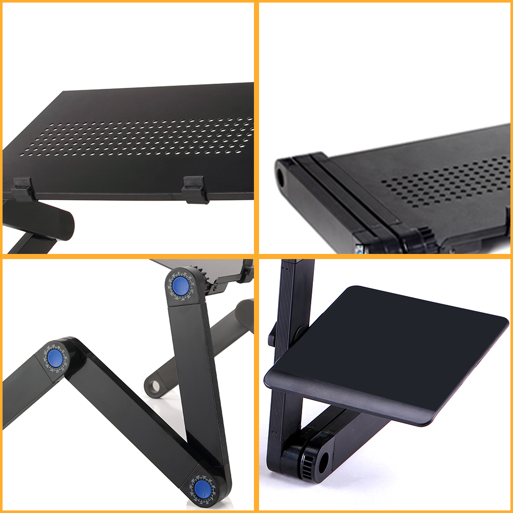 調節可能なラップトップデスクスタンドポータブルアルミ人間工学 - Desk Setup Pc のレビューと価格