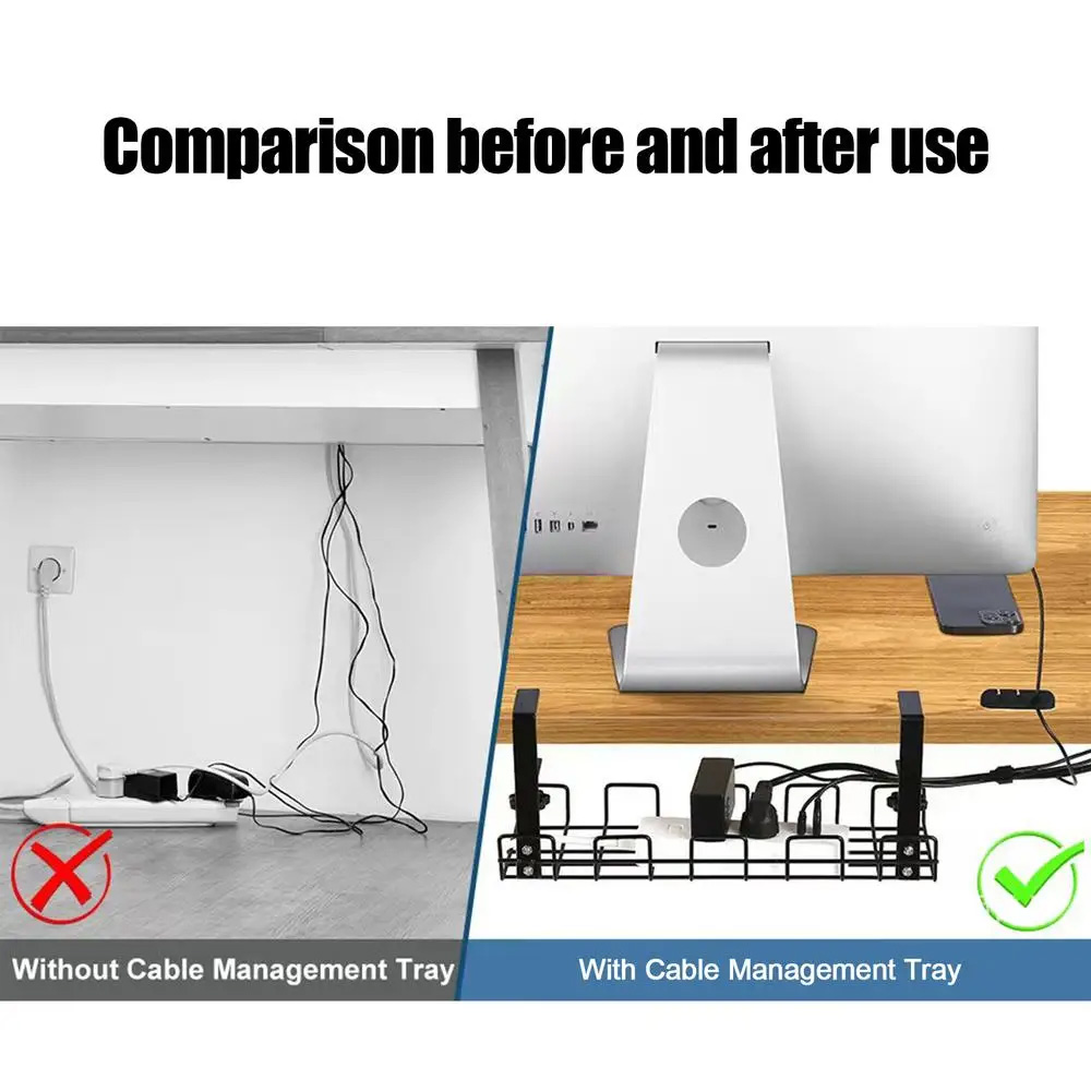 デスク下のケーブル管理ボックス ケーブルオーガナイザー 収納 - Desk Setup Shelves のレビューと価格