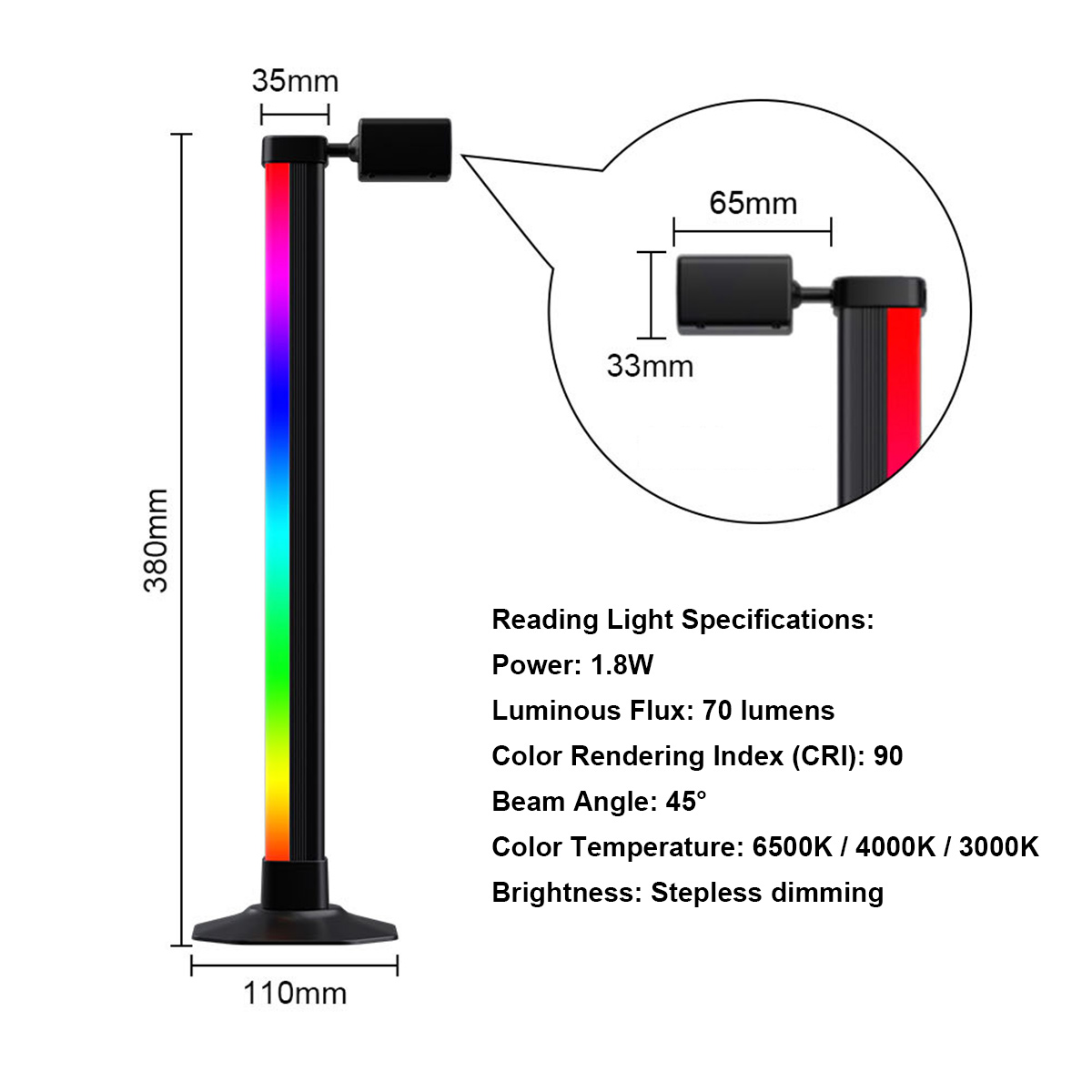 スマートライトバー LED RGB 音楽同期 アプリ制御 U - Desk Setup Black のレビューと価格