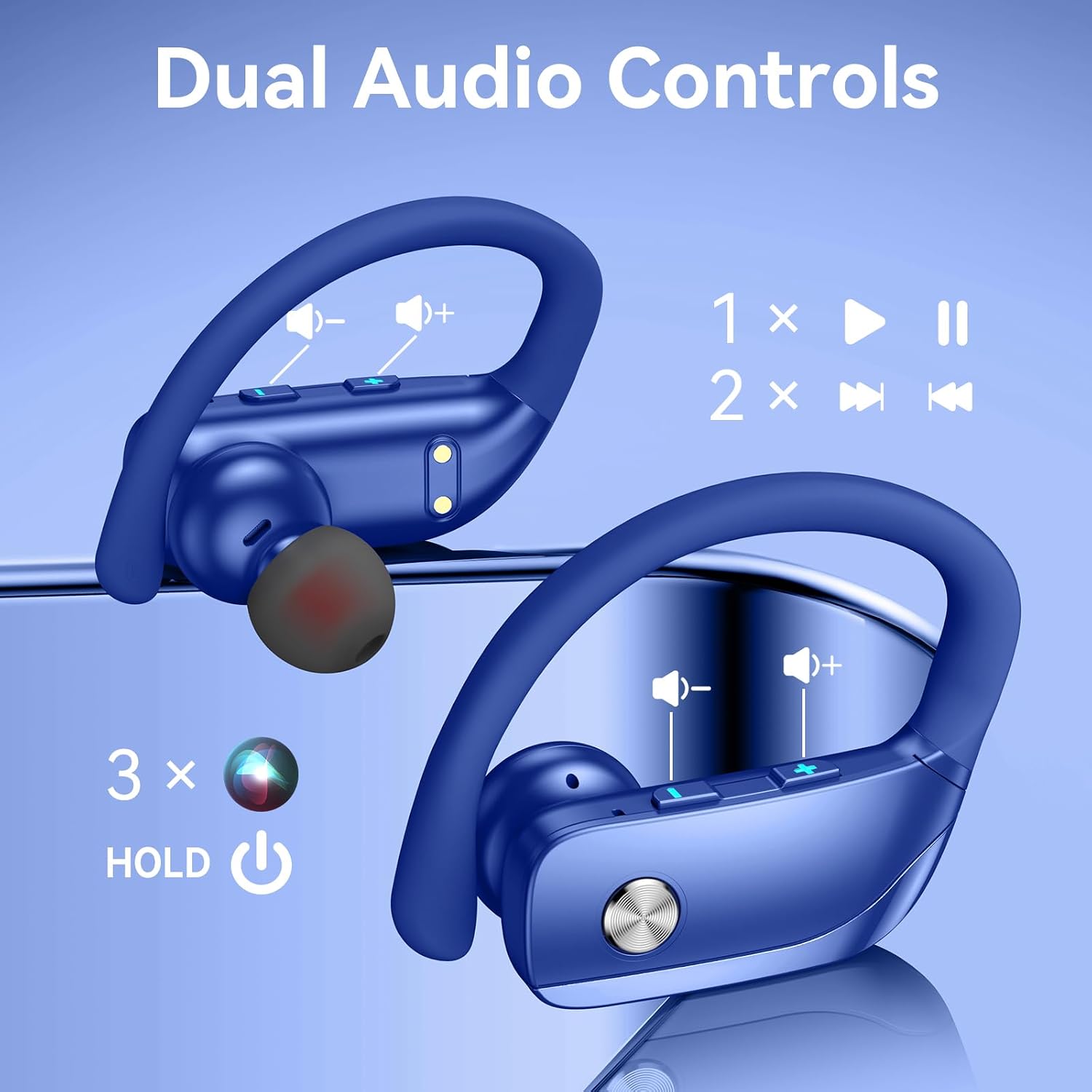 80時間再生可能なLEDディスプレイケース付きワイヤレスイヤ - Headphone Hook Under のレビューと価格