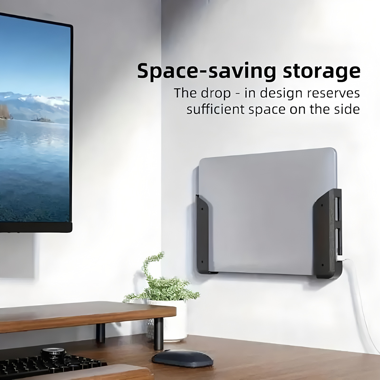 ユニバーサルラップトップ壁掛け式デスク下ホルダー スタンド  - Desk Setup Mac のレビューと価格