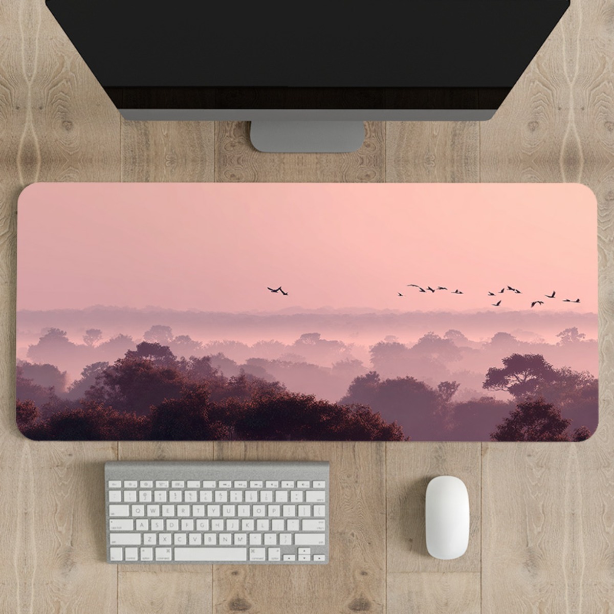 夢のようなピンク＆パープルスカイ XL マウスパッド |   - Your Desk Setup のレビューと価格