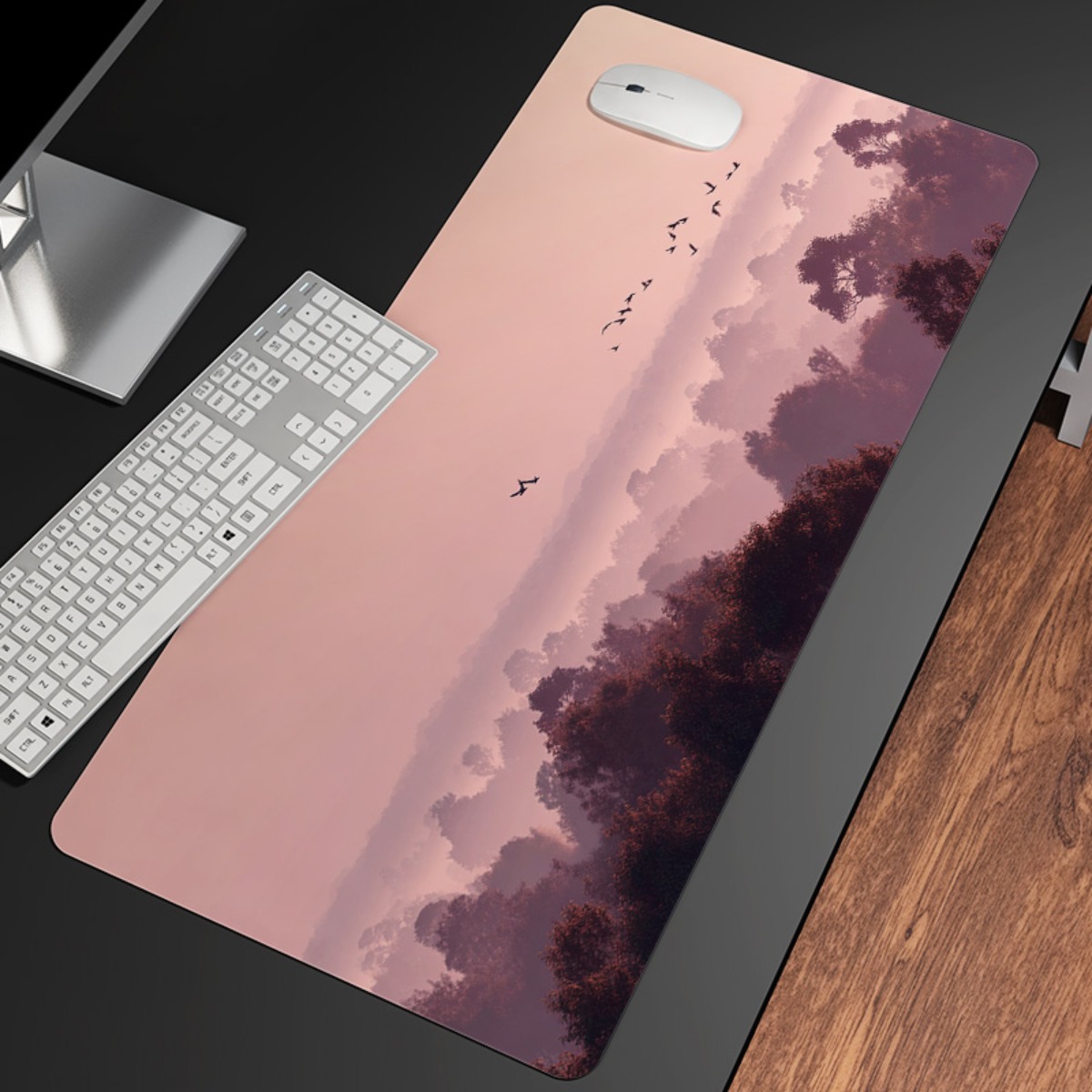 夢のようなピンク＆パープルスカイ XL マウスパッド |   - Your Desk Setup のレビューと価格
